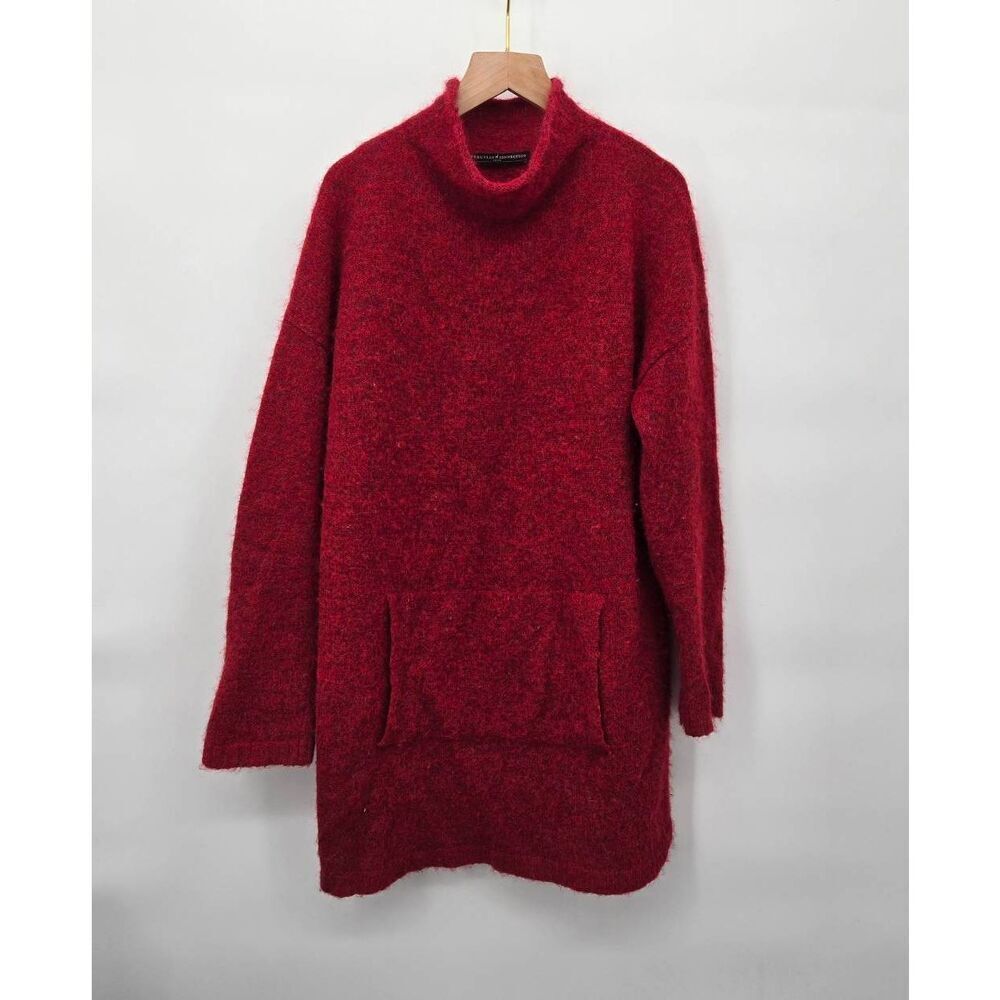 Peruvian Connection Balie Alpaca Blend Tunic Pullover Sweater Size Small Red